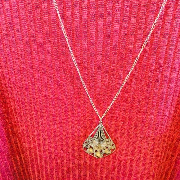 PINC XL L/S Dress W/Gold Necklace Polyester Orange - Picture 2 of 5